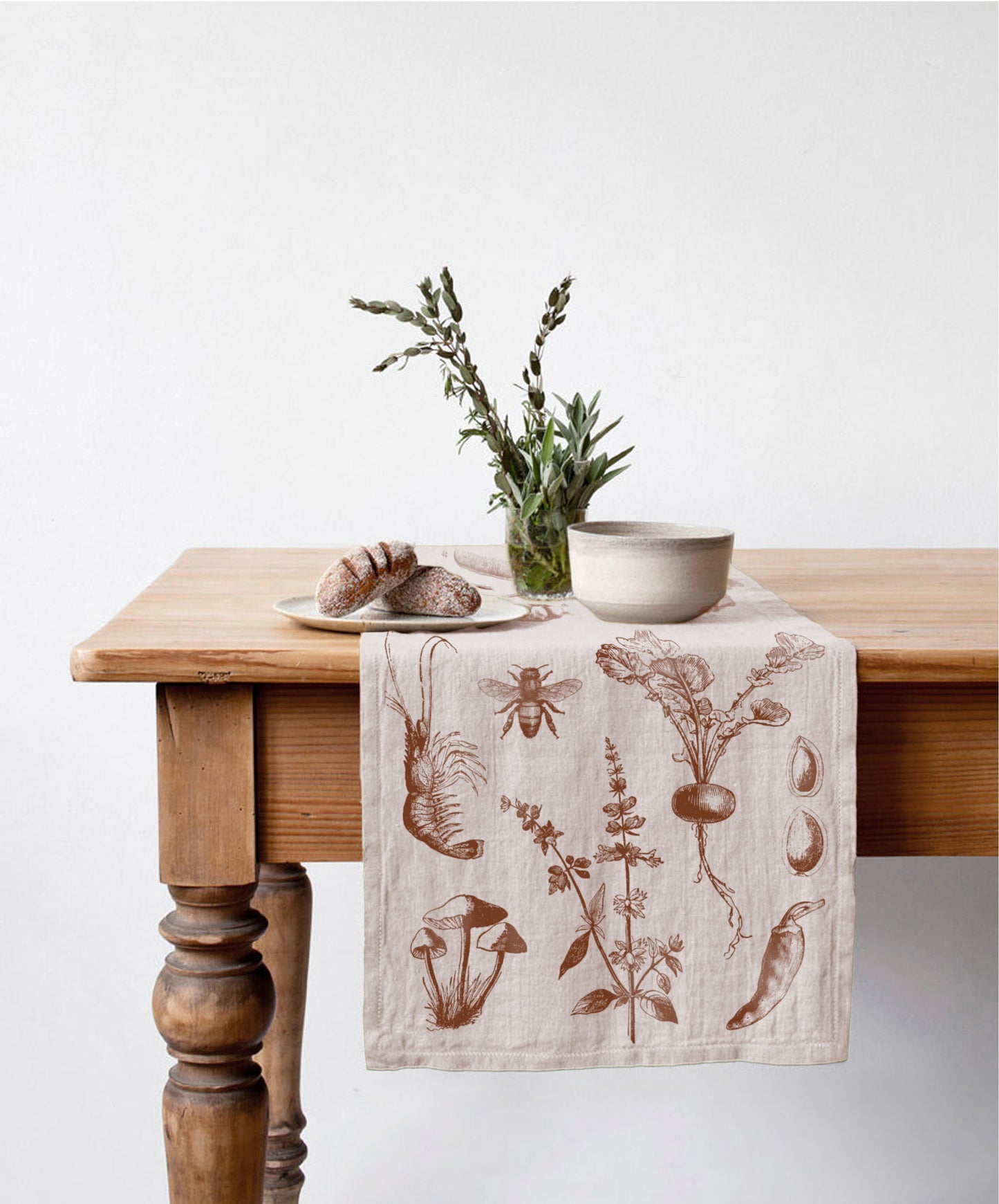 Camino de mesa lino Mercado Beige