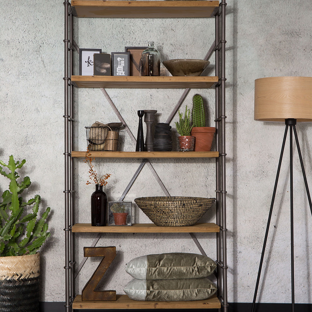 Kenza Design Chile Dutchbone estante librero repisas de madera y hierro para el living el dormitorio la home office oficina en casa estudio taller habitaciÃ³n