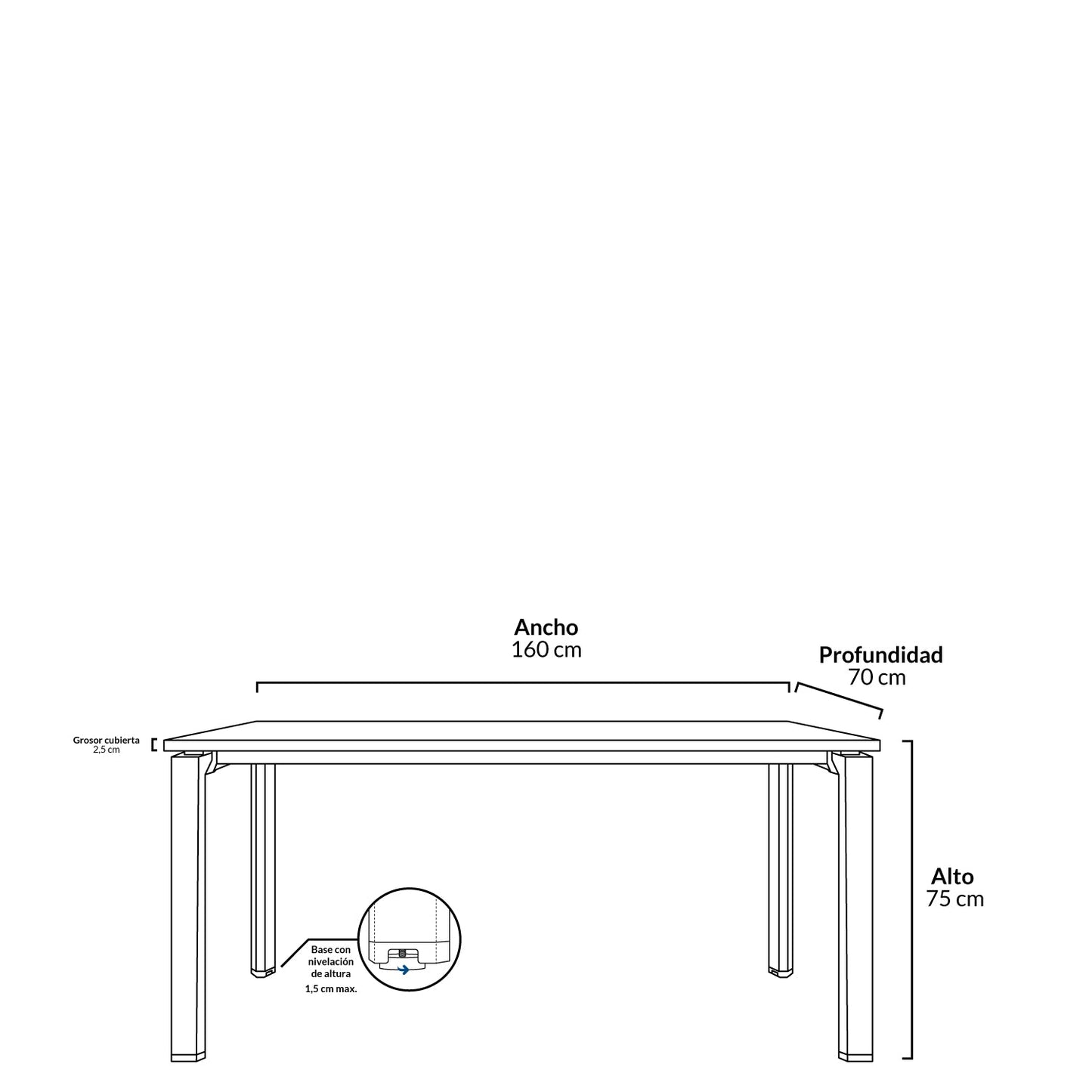 Escritorio Neo 180x70 Wengue/Blanco Form Design