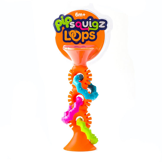 Mordedores y Sonajeros Sensoriales Pipsquigz Loops Naranjo FatBrain Toys