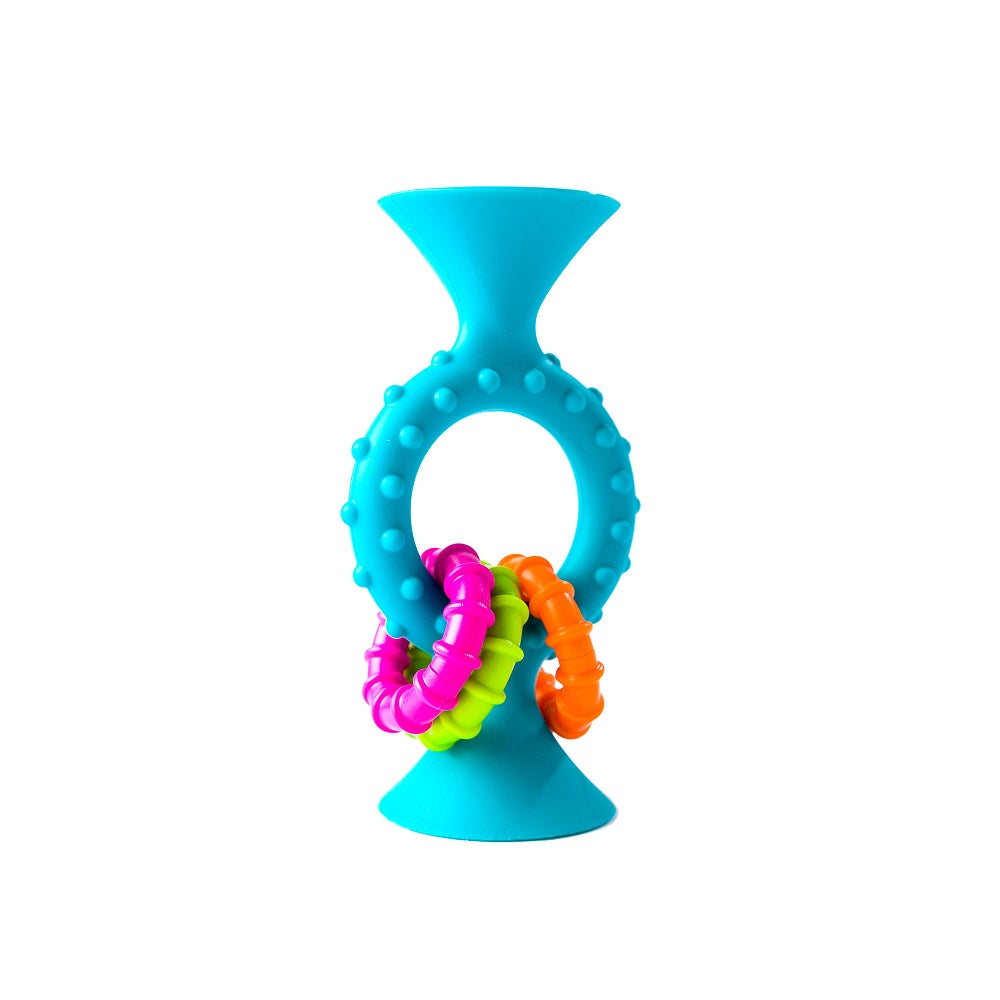Mordedores y Sonajeros Sensoriales Pipsquigz Loops Celeste FatBrain Toys