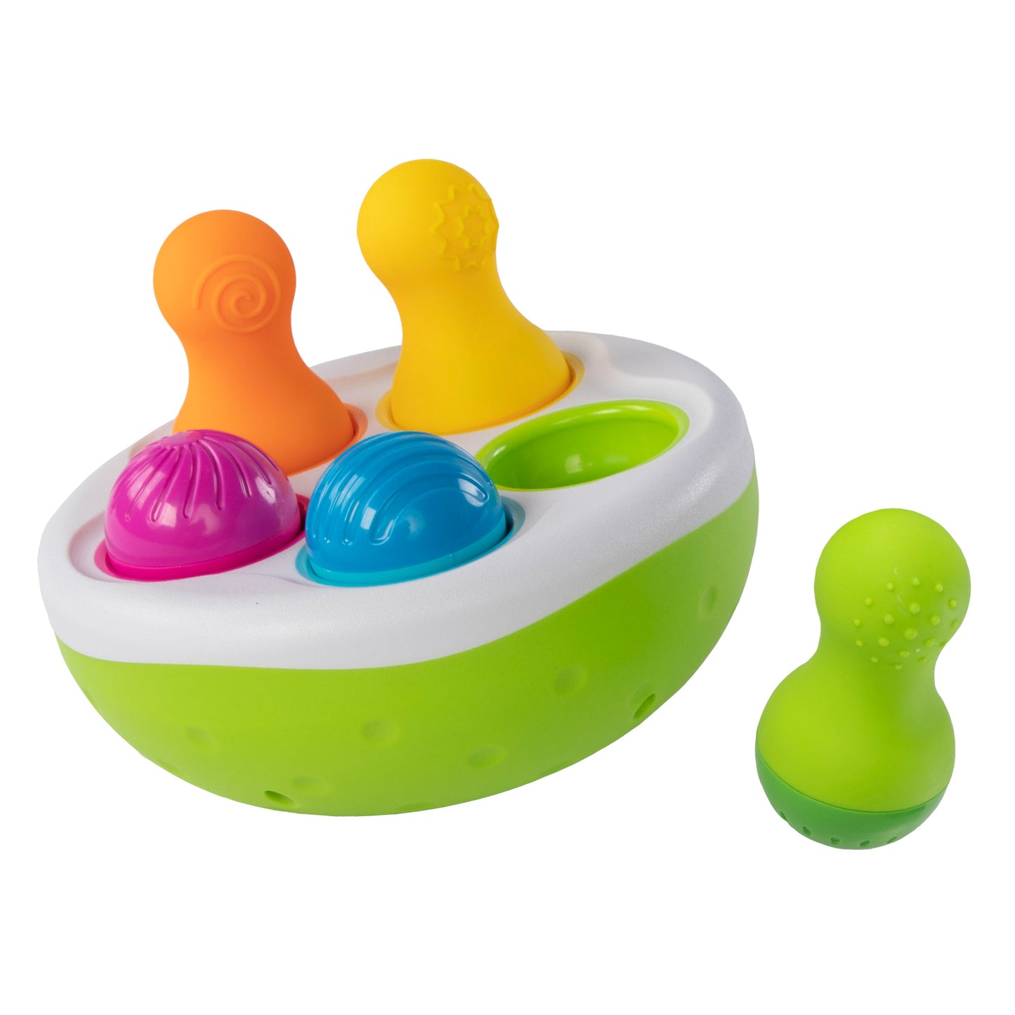 Palitroques Para Encaje Con Sonido y Texturas Spinnypins FatBrain Toys