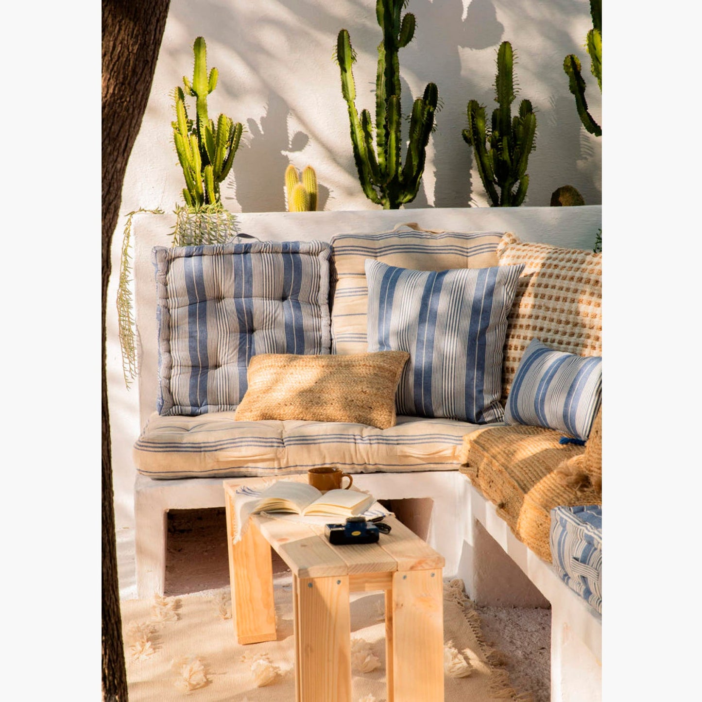 Funda Cojin Tosa Azul 60x60 Calma House