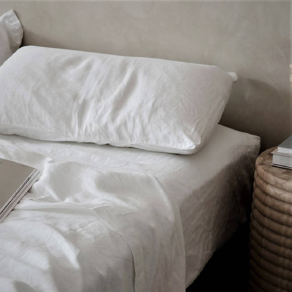 Funda almohada Lino Taie Sac Blanca Code Company