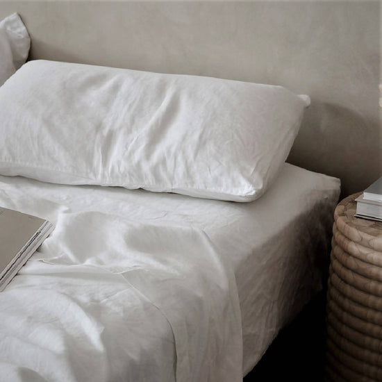 Funda almohada Lino Taie Sac Blanca Code Company
