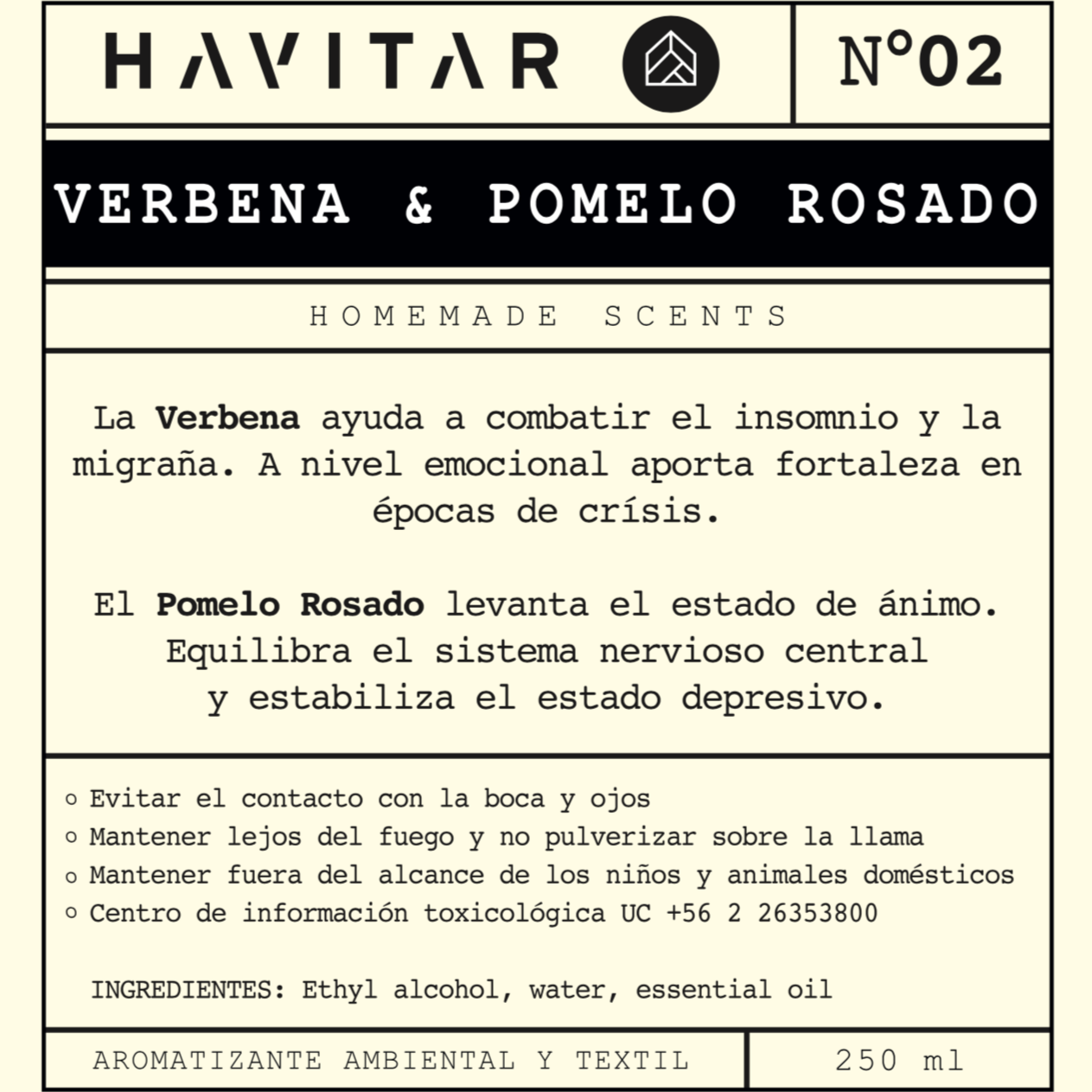Aromatizador Ambiental y Textil Verbena & Pomelo Rosado PET 250 ml Havitar