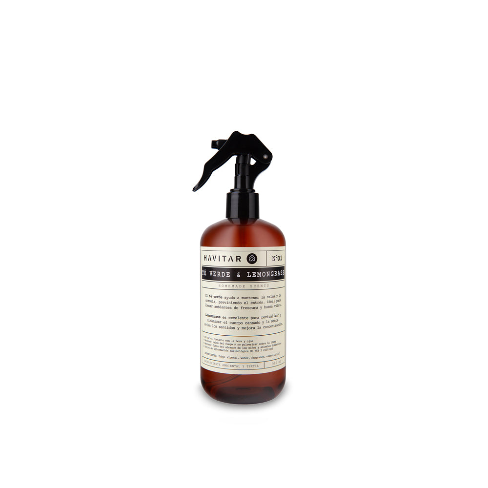 Aromatizador Ambiental y Textil Té Verde & Lemongrass PET 500 ml Havitar