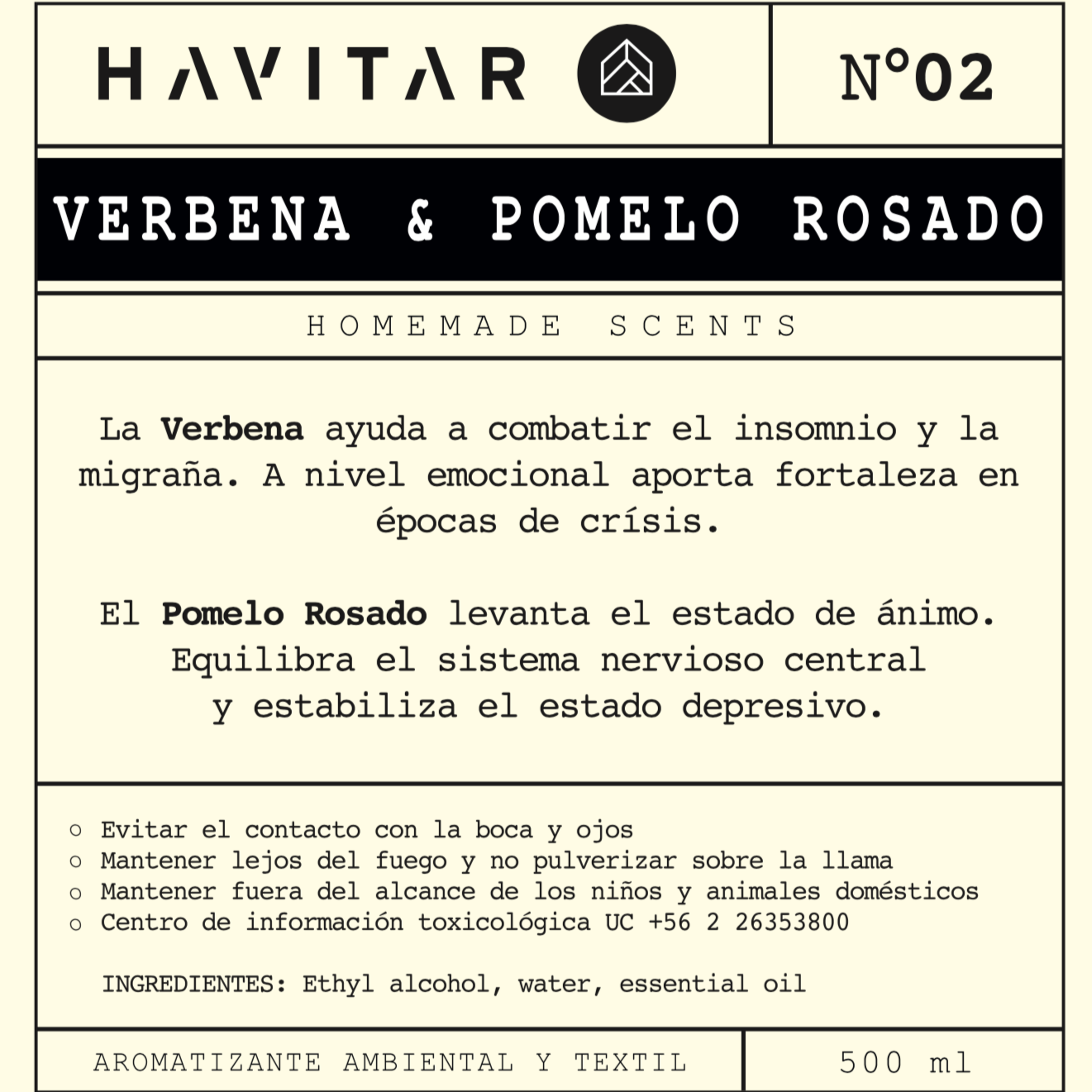 Cargar imagen en el visor de la galería, Aromatizador Ambiental y Textil Verbena &amp;amp; Pomelo Rosado Vidrio 500 ml Havitar
