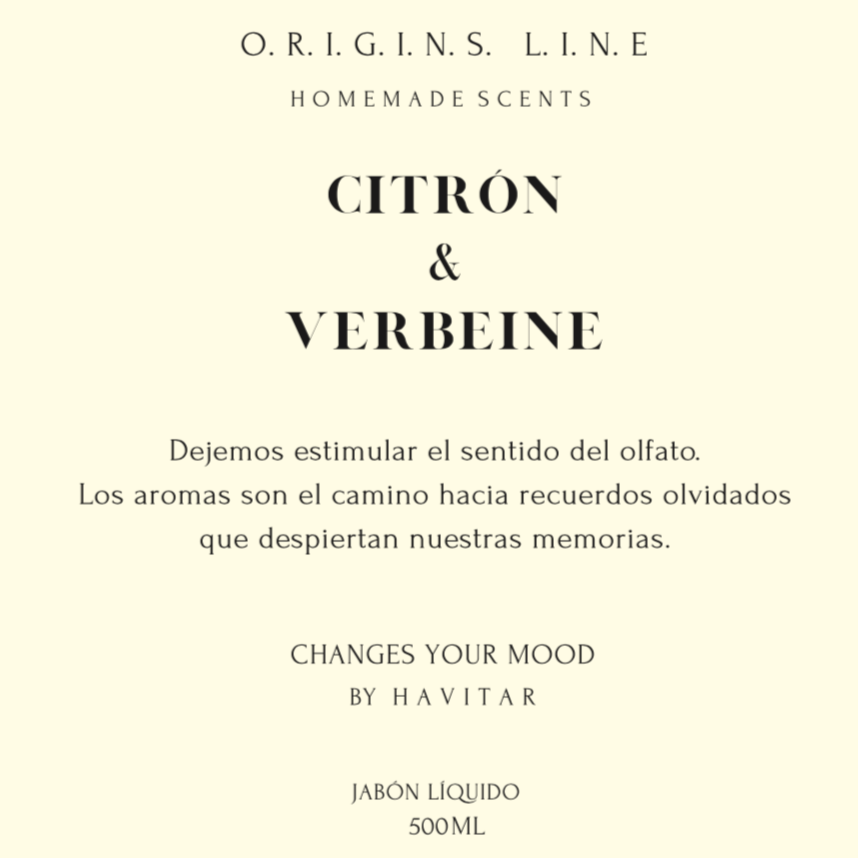 Jabón Líquido Citrón & Verbeine Vidrio 500 ml Havitar