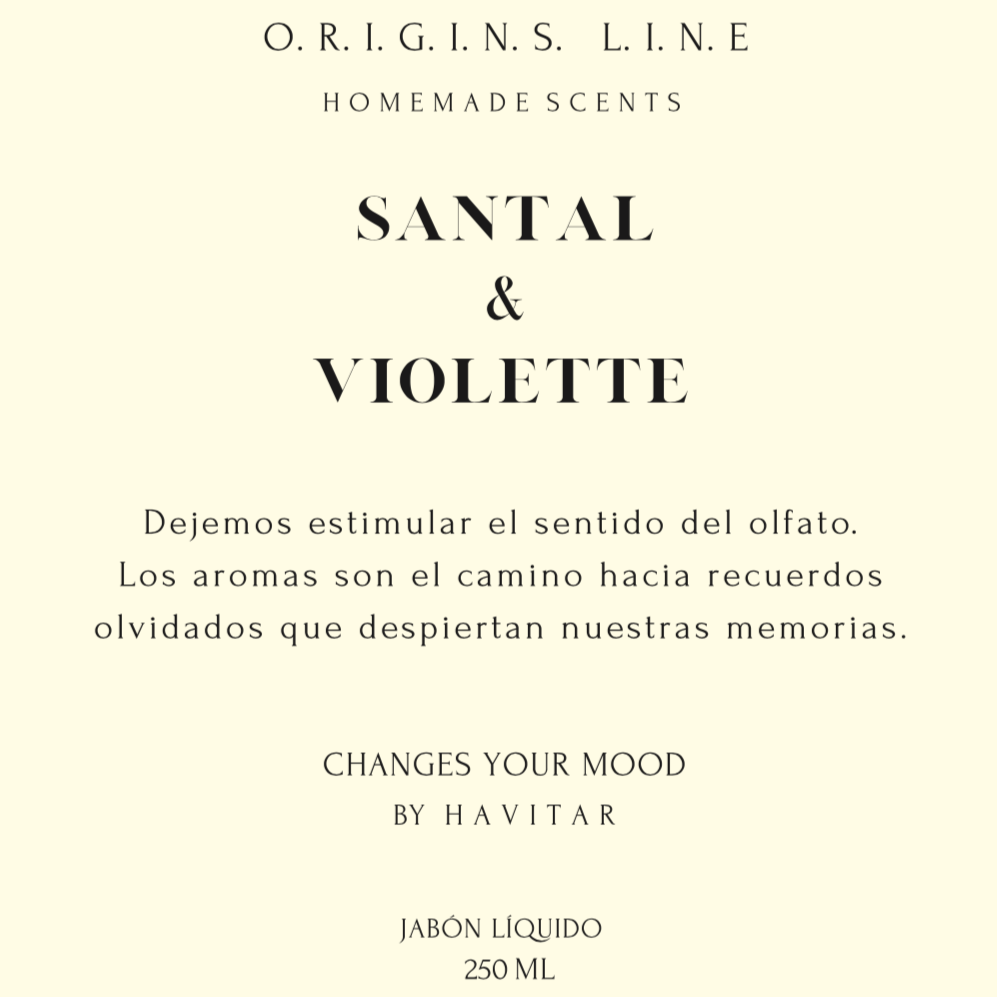 Jabón Líquido Santal & Violette Vidrio 250 ml Havitar
