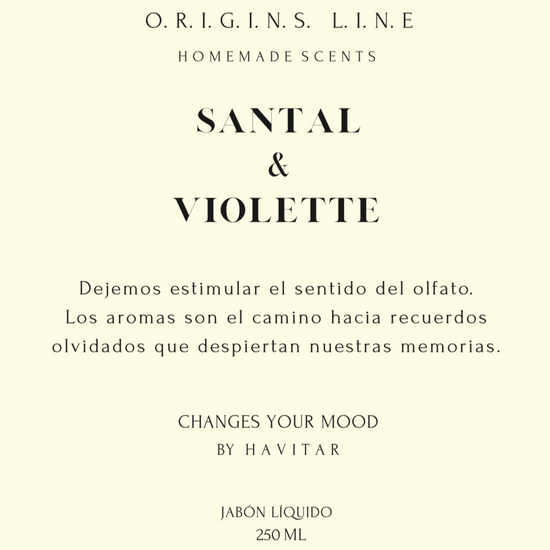 Jabón Líquido Santal & Violette Vidrio 250 ml Havitar
