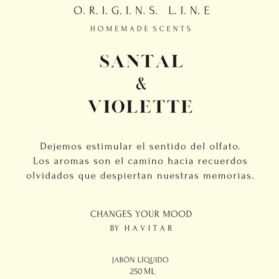 Cargar imagen en el visor de la galería, Jabón Líquido Santal &amp;amp; Violette Vidrio 250 ml Havitar
