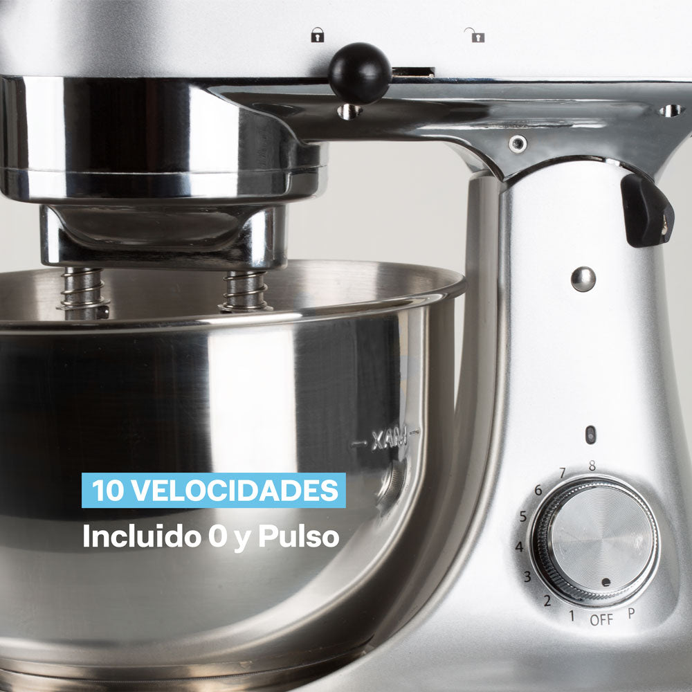 Batidora de Pedestal Hook Mixer Silver Easyways