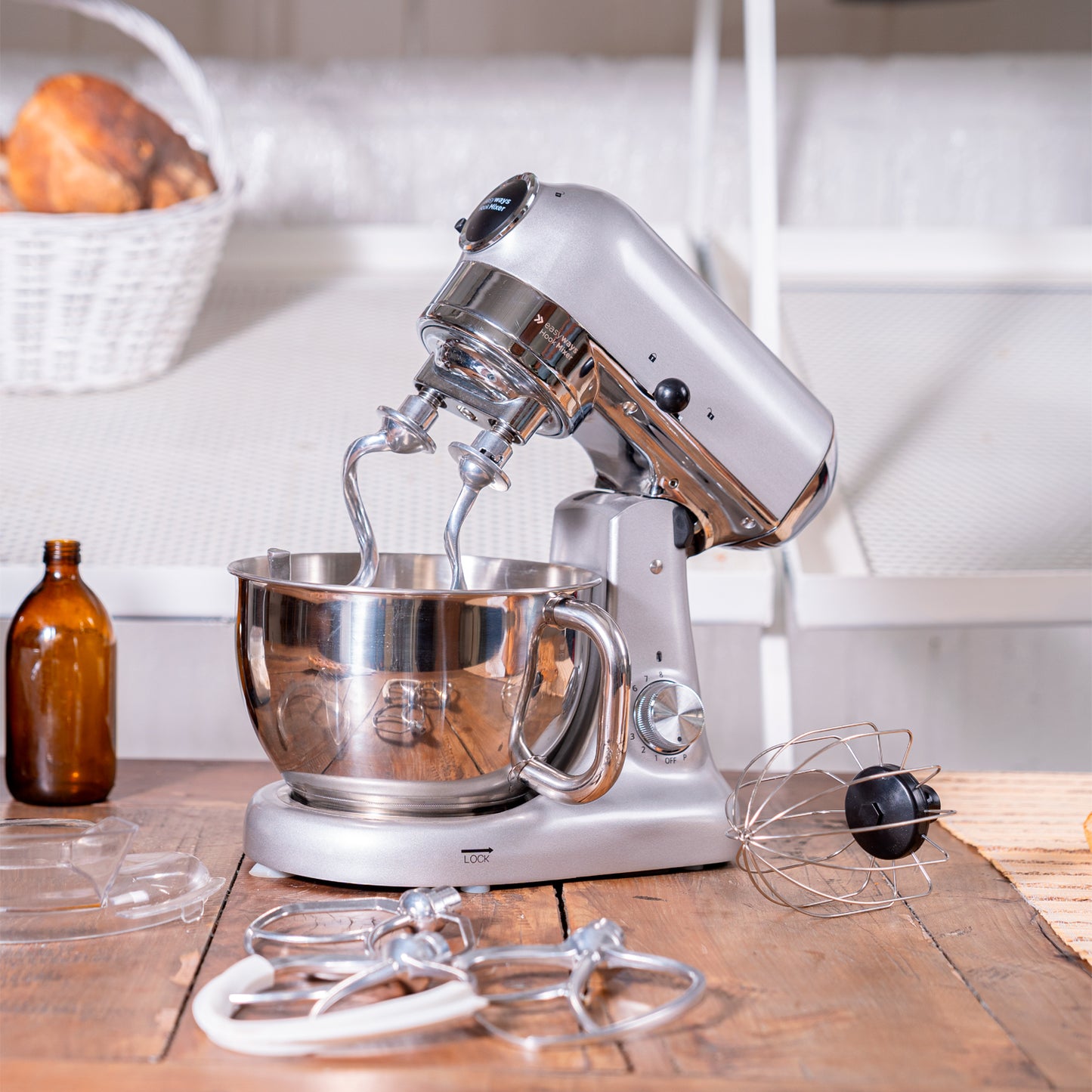 Batidora de Pedestal Hook Mixer Silver Easyways