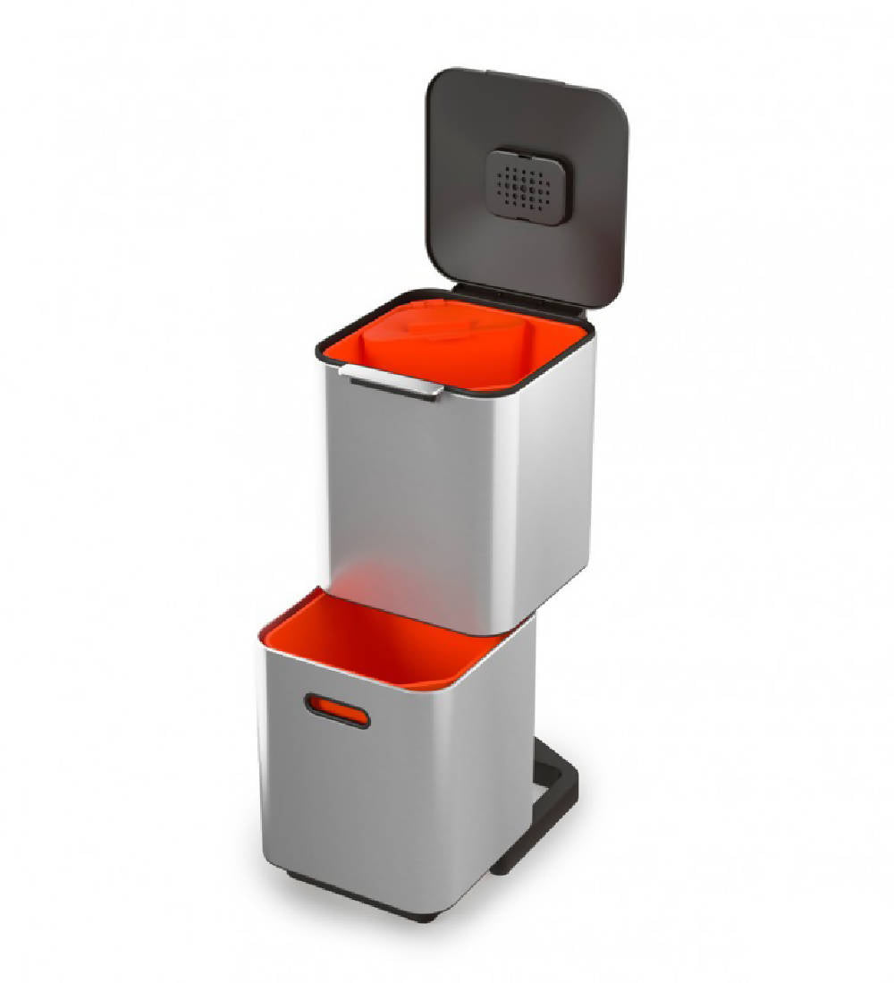basurero-reciclaje-totem-2-steel-orange-40-lt-joseph-joseph