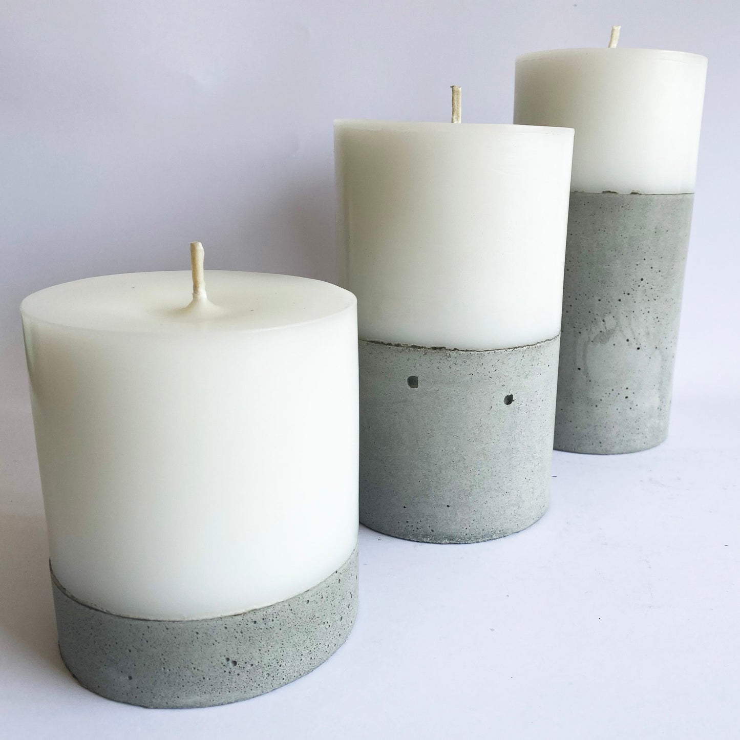 Set 3 Velones con Hormigón Natural Küme