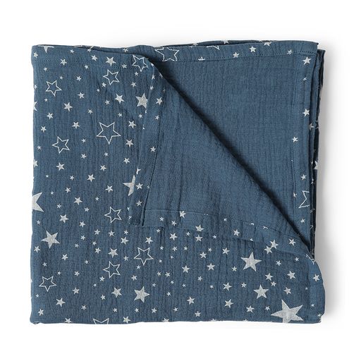 Mantita Gasa Azul Estrella Estampa
