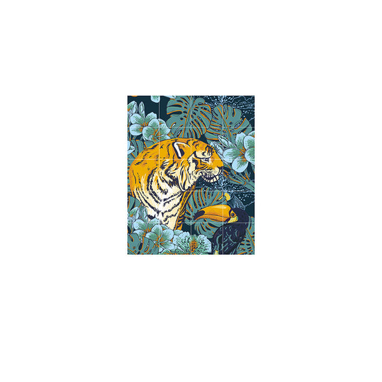 Cargar imagen en el visor de la galería, mural-tiger-jungle-toucan-family-doble-cara-ixxi
