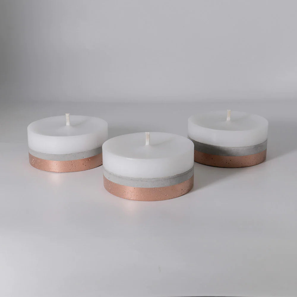 Set 3 Velas Monedones Línea Cobre Küme