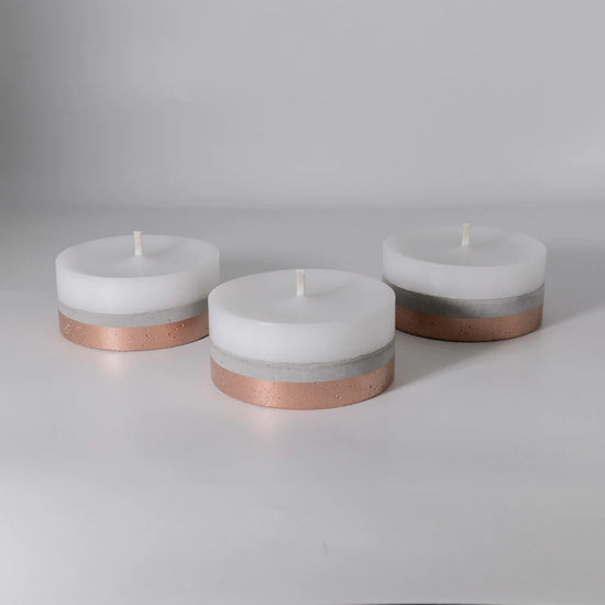 Set 3 Velas Monedones Línea Cobre Küme