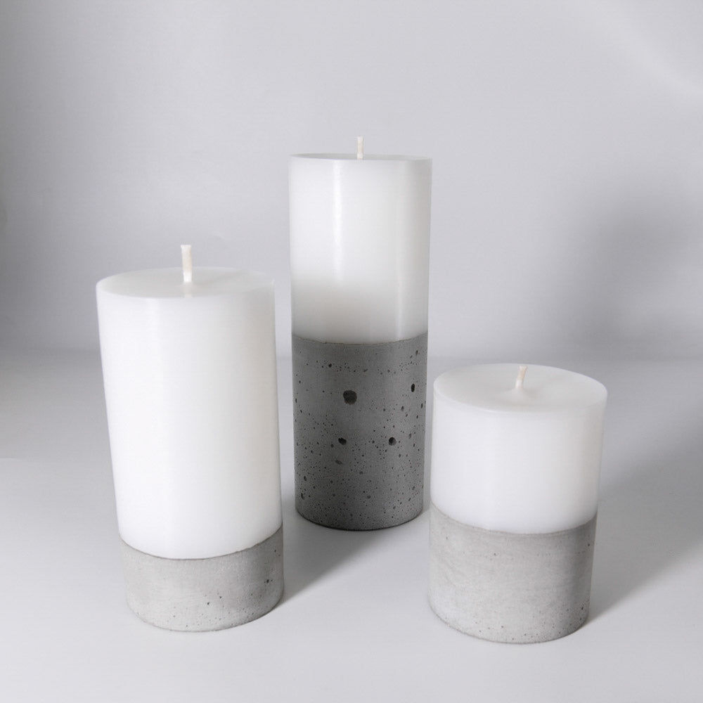 Set 3 Velas con Hormigón Natural Küme