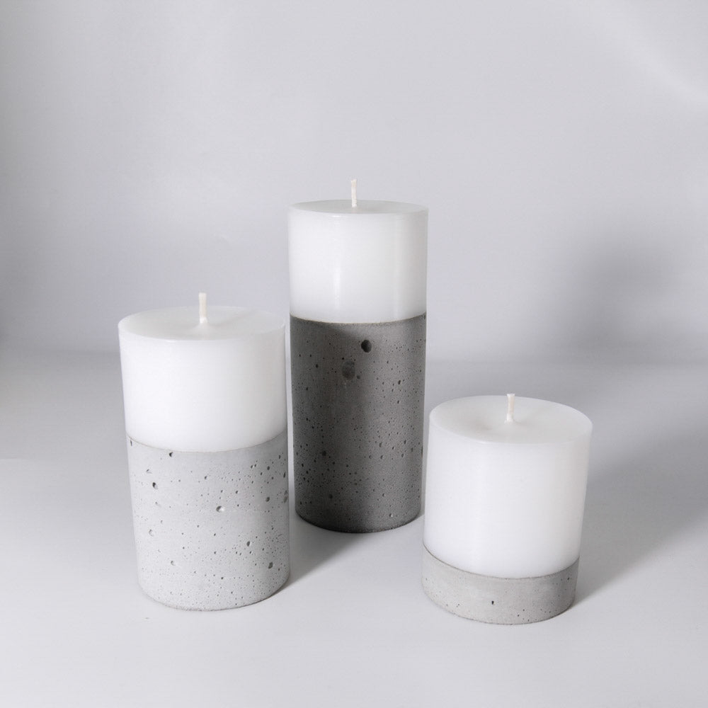 Set 3 Velas con Hormigón Natural Küme