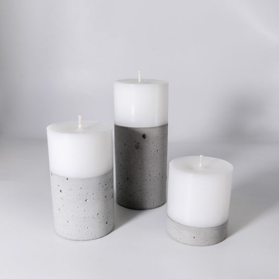 Set 3 Velas con Hormigón Natural Küme