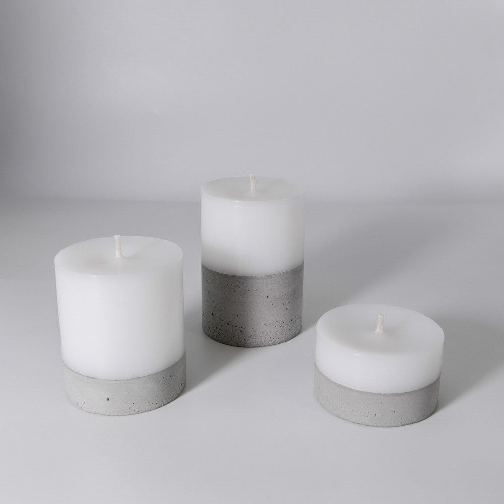 Set 3 Velas con Hormigón Natural Küme