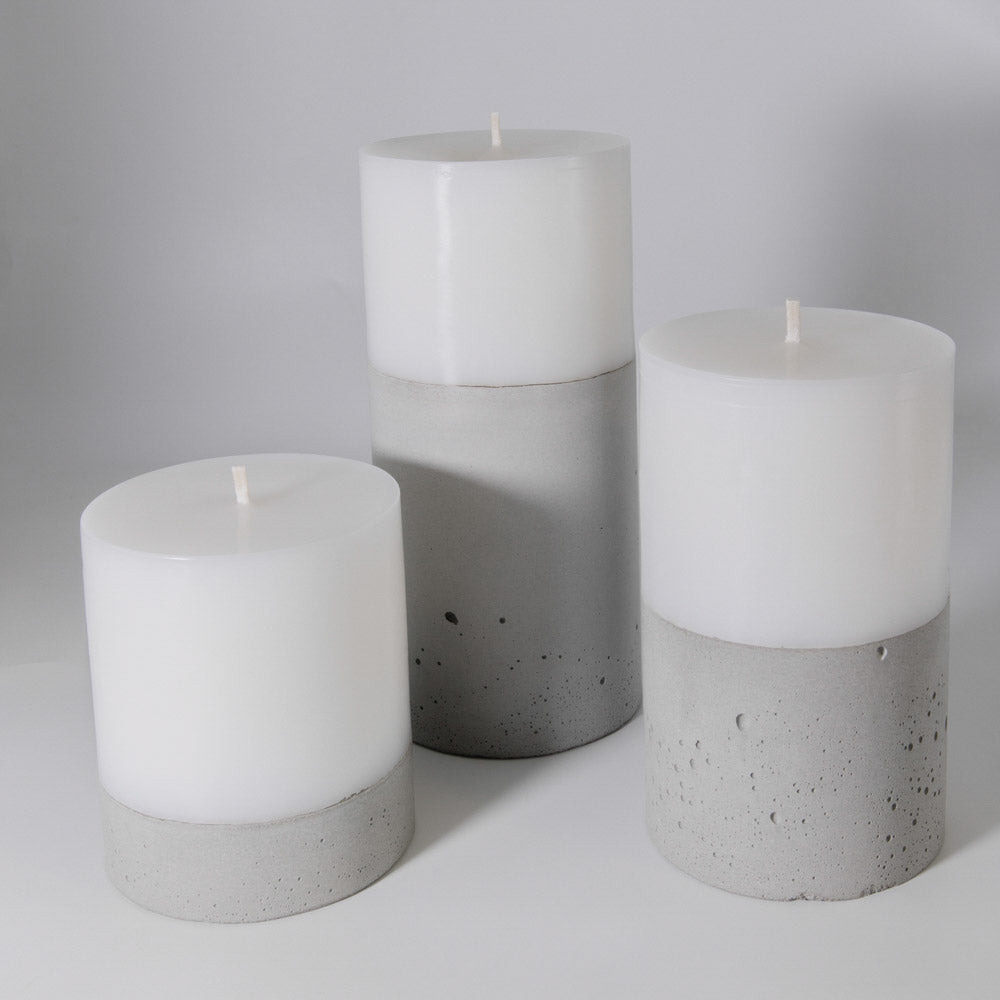 Set 3 Velones con Hormigón Natural Küme