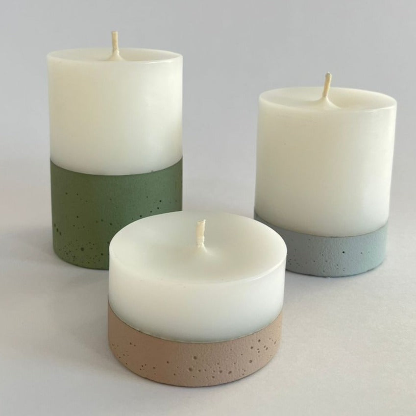 Set 3 Velas con Hormigón Tierra S Küme