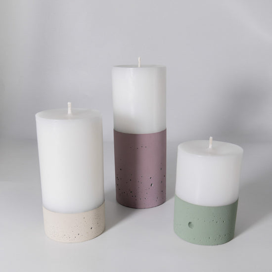 Set 3 Velas con Hormigón Tierra Oscuro Küme