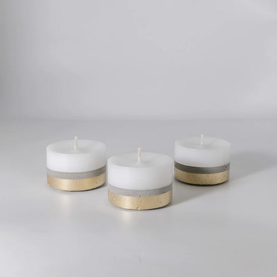 Set 3 Velas Monedas Línea Dorada en Caja Küme