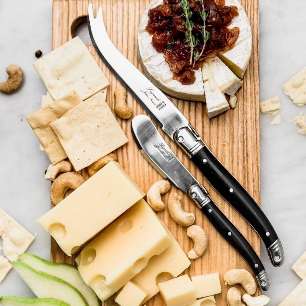 Set 2 Cuchillos Queso Negro Laguiole Jean Neron