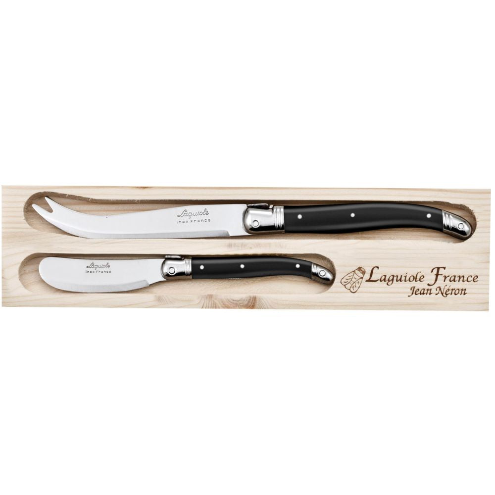 Set 2 Cuchillos Queso Negro Laguiole Jean Neron