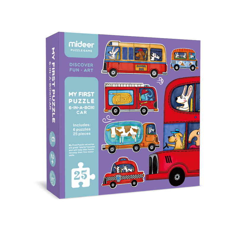 Puzzle 25Pcs Mi Primer Puzzle Progresivo, Vehículos MiDeer
