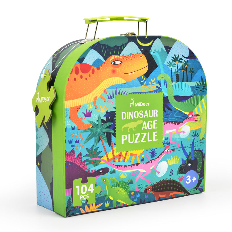 Puzzle 104Pcs Maleta, Dinosaurios MiDeer