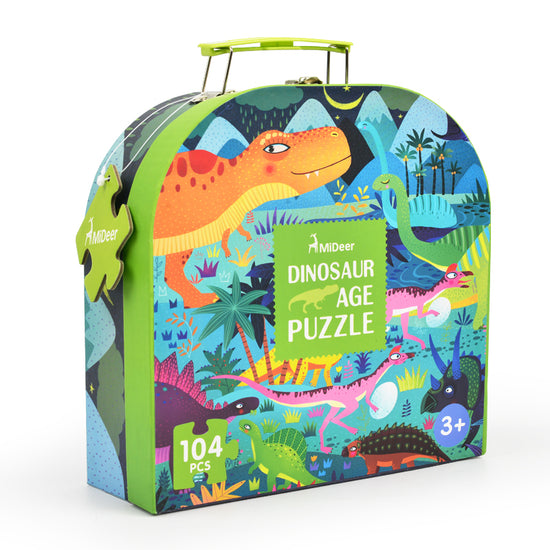 Puzzle 104Pcs Maleta, Dinosaurios MiDeer