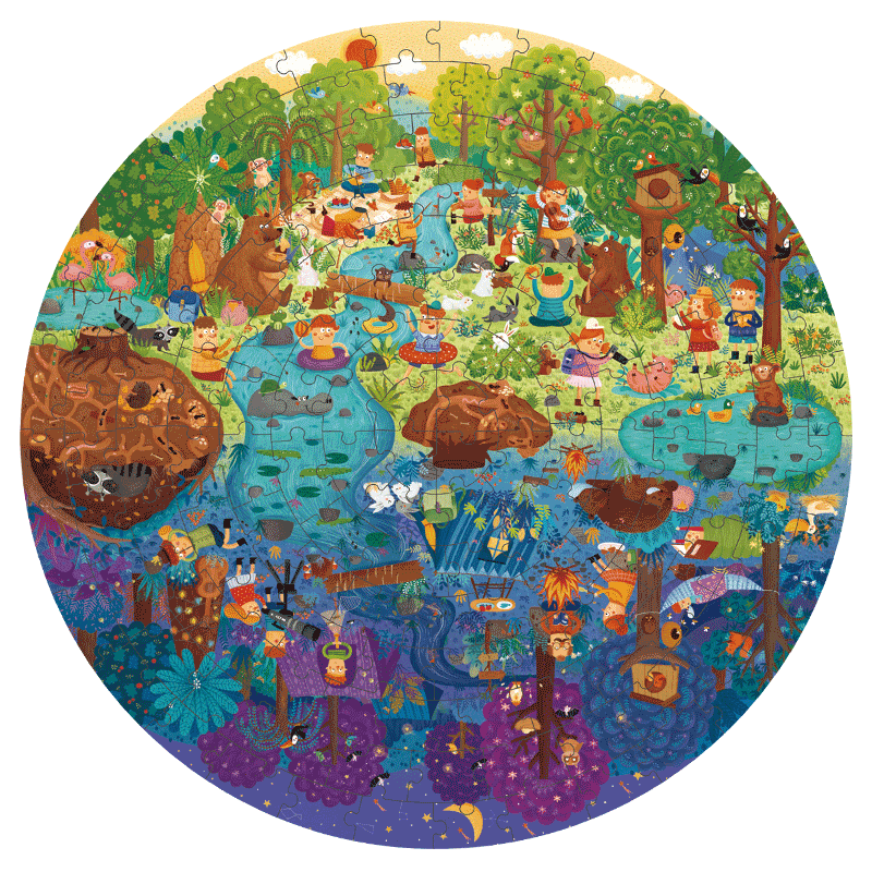 puzzle-150pcs-redondo-un-dia-en-el-bosque