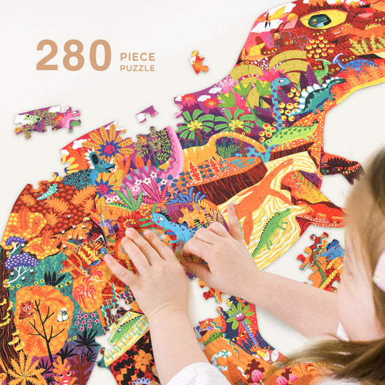 Puzzle 280Pcs Con Forma, Dinosaurios MiDeer