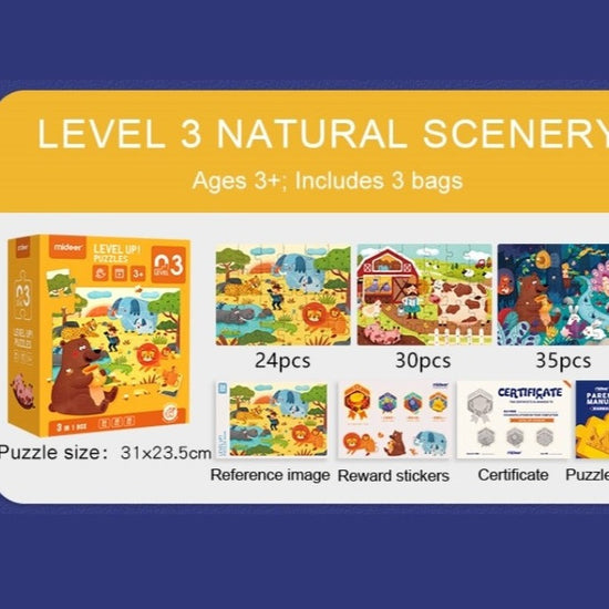 Advanced Puzzle Nivel 3 Habitats Naturales, 3 Puzzles MiDeer