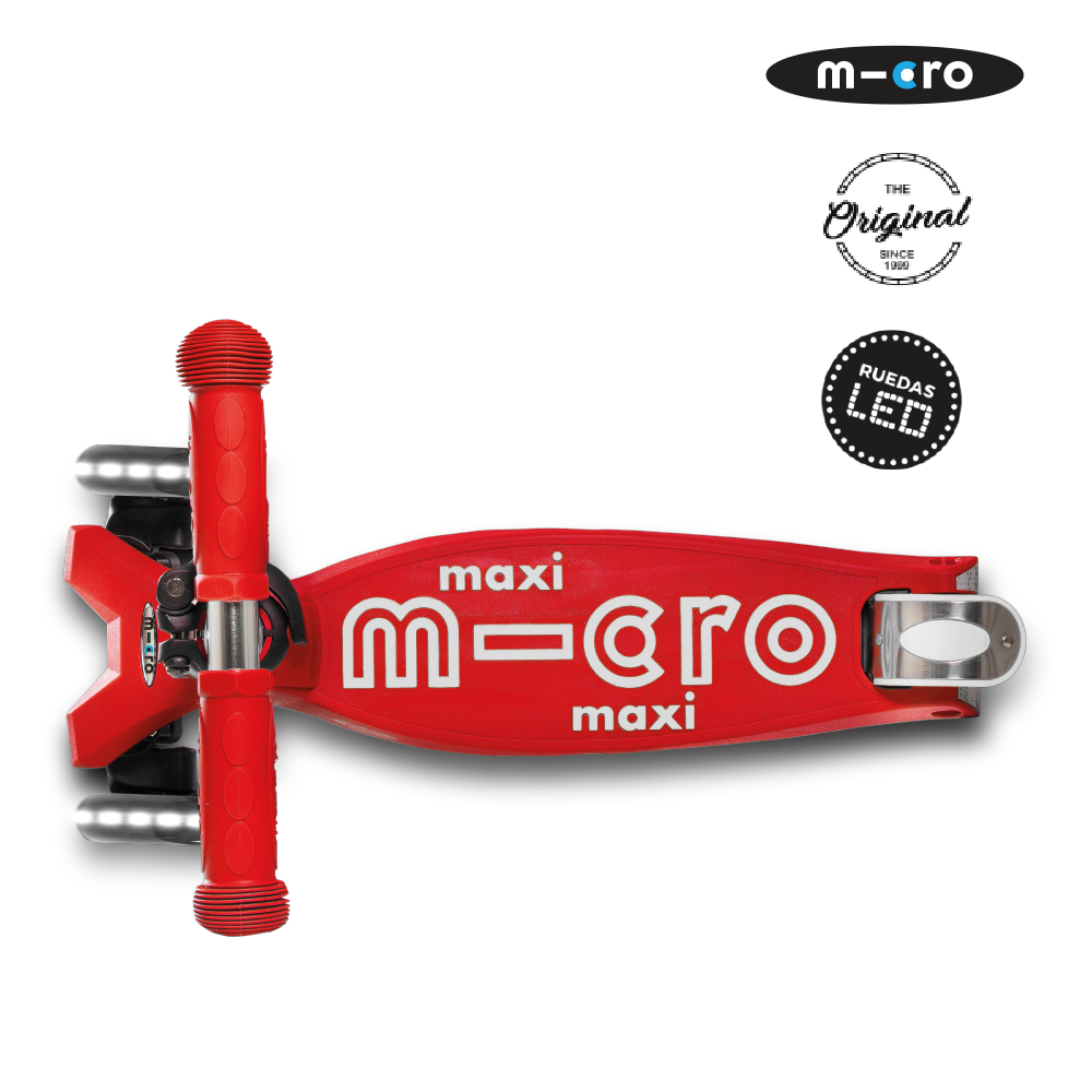 Micro Scooter Maxi Deluxe LED Rojo