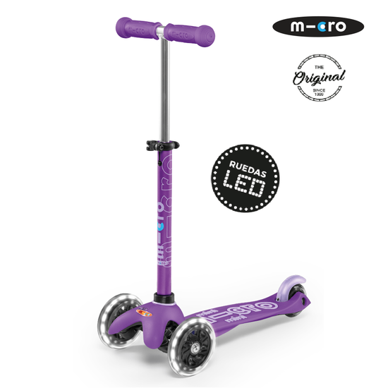 Micro Scooter Mini Deluxe LED Morado