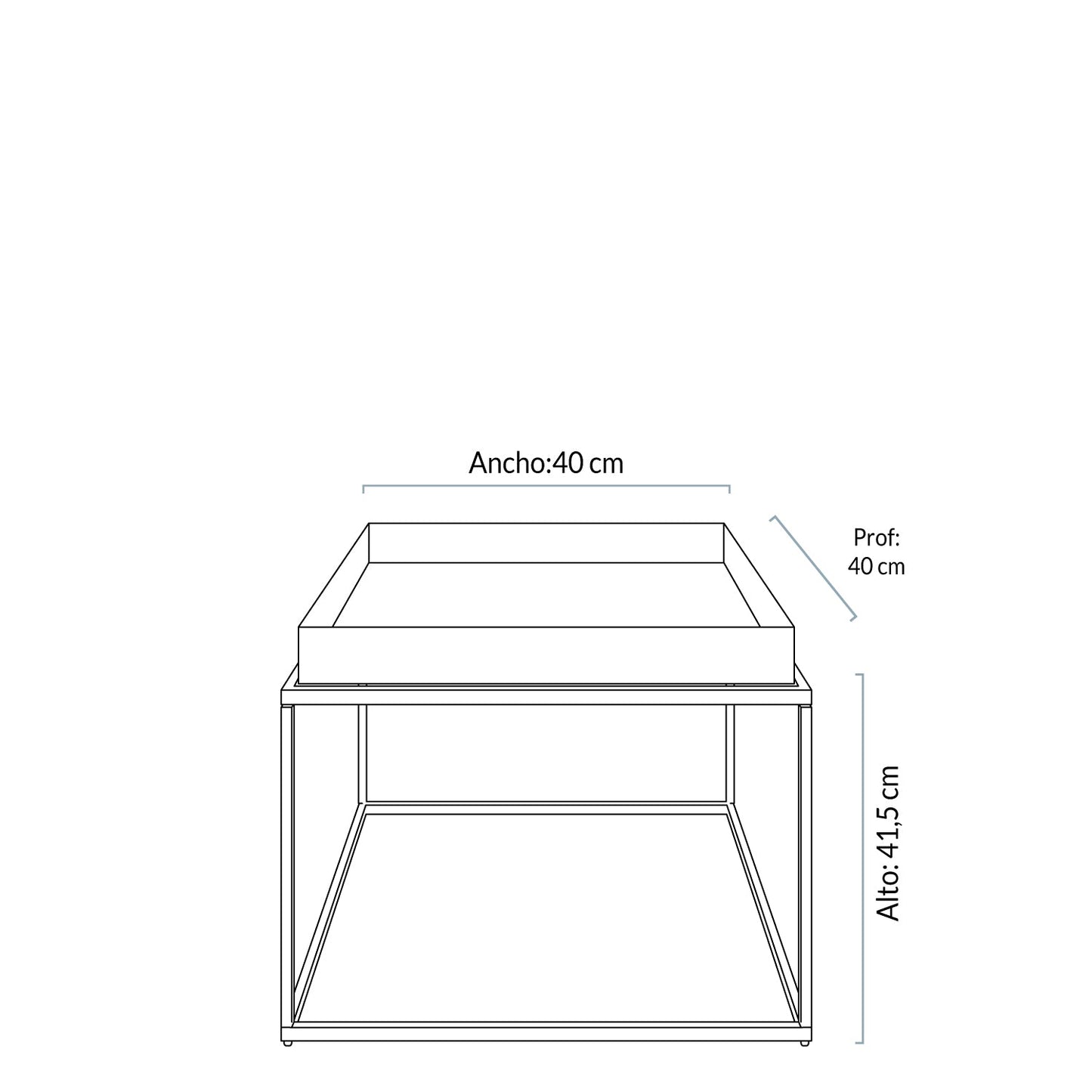 Mesa Lateral Pizzo Negro Form Design