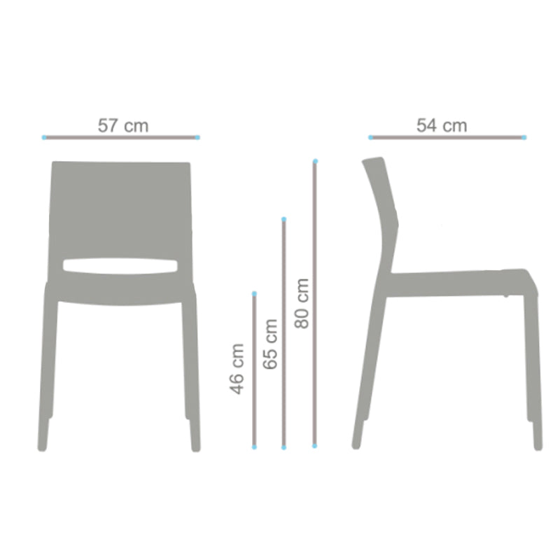Silla Bakhita Sin Brazos Blanca Contatto