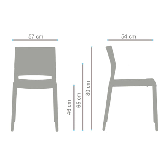 Silla Bakhita Sin Brazos Blanca Contatto