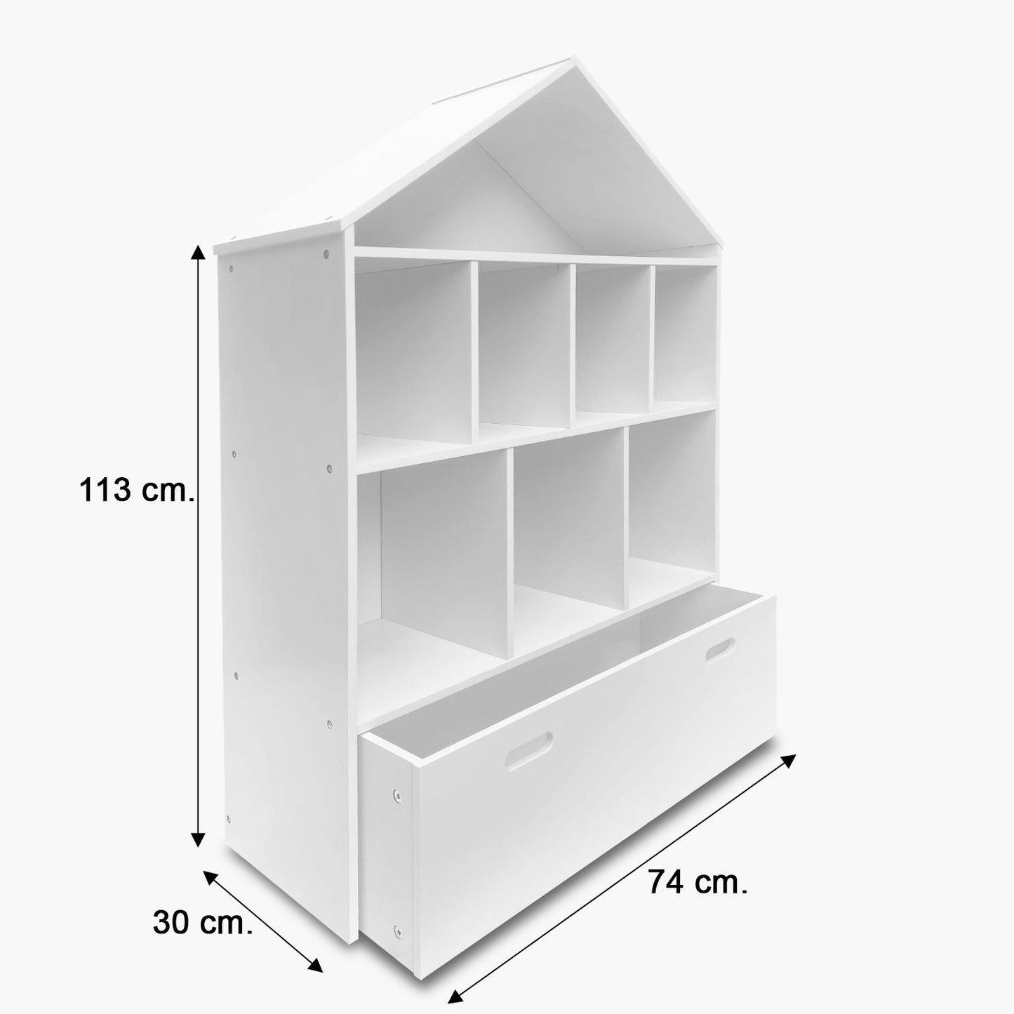 Mueble Kids Librero Casita Blanco Form Design