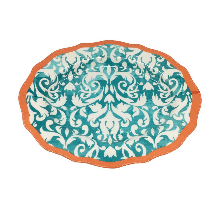 Cargar imagen en el visor de la galería, klapp-plato-melamina-ovalado-45-cm-triunph-turquesa

