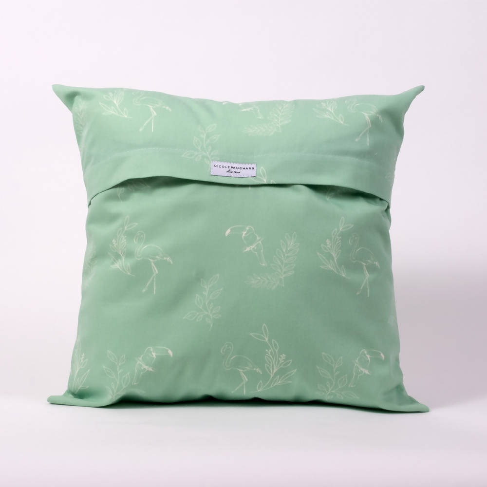 Cojín cuadrado Antonia verde Nicole Pauchard Diseños