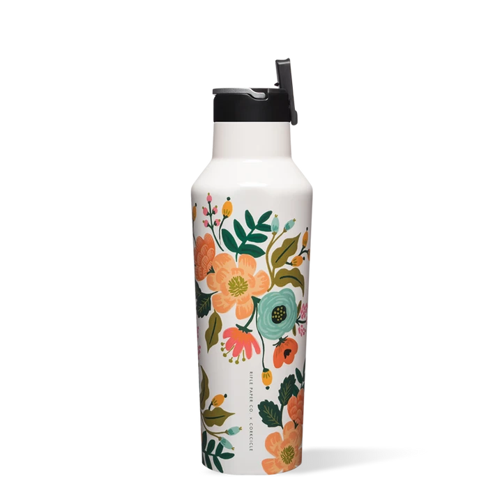 Botella Térmica Sport 600ml Designer Paper Gloss Cream Lively Floral Corkcicle