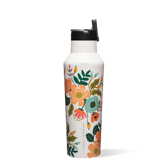 Botella Térmica Sport 600ml Designer Paper Gloss Cream Lively Floral Corkcicle